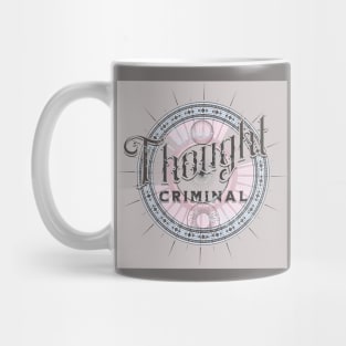 Thought Criminal 1984 Free Speech Science in retro design with queer flag and suffragette colors Mug